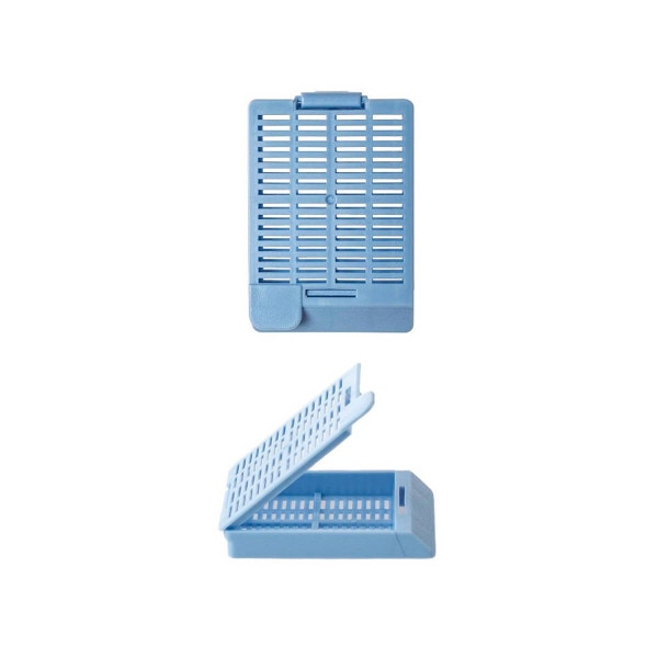 Hinged Tissue Cassette, blue